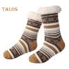 Ultra-thick Cashmere Slipper Socks Winter Warm Fuzzy Home Socks with Non-Slip Silicone Grips for Women Men