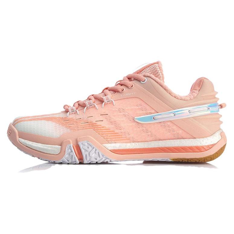 

new LiNing Quick Start Saga 2020 Cushioned Slip Resistant Abrasion Resistant Low Top Badminton Shoes Women s Orange Pink 37