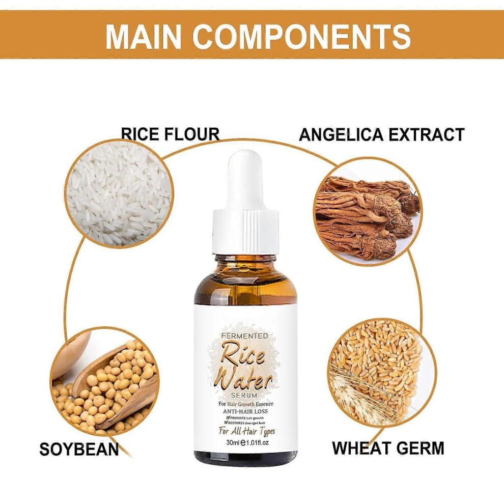 Rice Water Hair Growth Serum, 2Pcs Rice Water for Hair Growth, Rice Water Serum, Nourishing and Growth-stimulating Serum