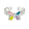 Colorful Zircon Bead Butterfly Open Ring Sweet Dreamy Niche High‑End Adjustable Stack‑Wear Personalized Fashion Jewelry