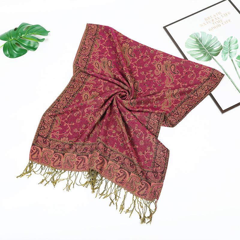 New women's jacquard long towel with shawl cashew nut summer sunscreen shawl scarf autumn and winter long towel