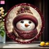 Vintage Snowman Tin Sign Wall Art 2D Flat Metal Christmas Decor for Garden Bar Cafe Holiday