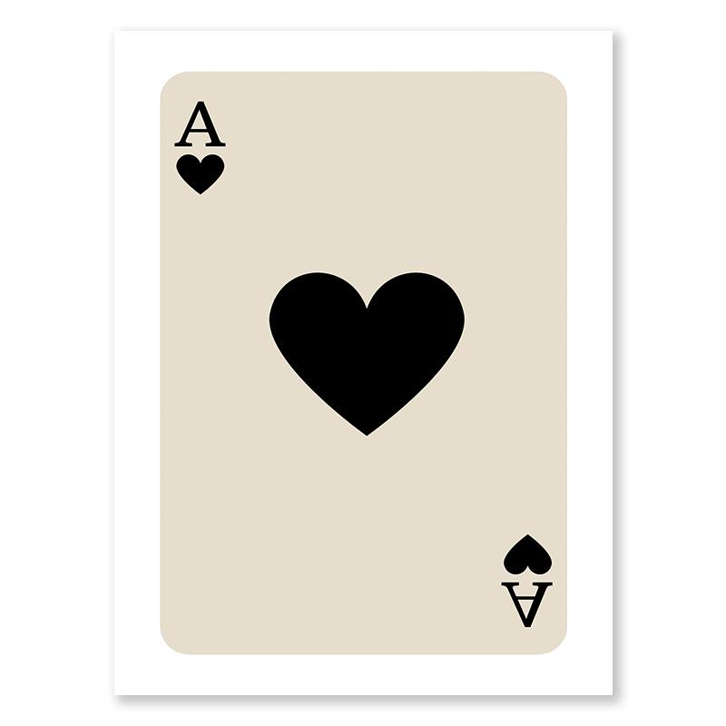 Multi Colour Fashion Retro Wall Art Ace of Spades Love Canvas Painting Pink Orange Yellow Black Green Blue Purple Bedroom Poster