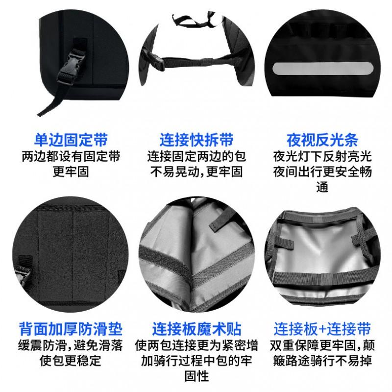 Motorcycle Rear Pannier Bag Waterproof Storage Saddlebag 70L Large Capacity PVC
