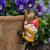 3 Piece Dwarf Figurine Set for Flower Pot Hanging Ladder Climbing Garden Pot Ornament Miniature Decoration Outdoor Indoor