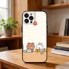 Cartoon L-LINE F-Friends Cute Brown Phone Case For iPhone17 16 15 14 13 12 11 Pro Max Plus,5G Soft Black Case