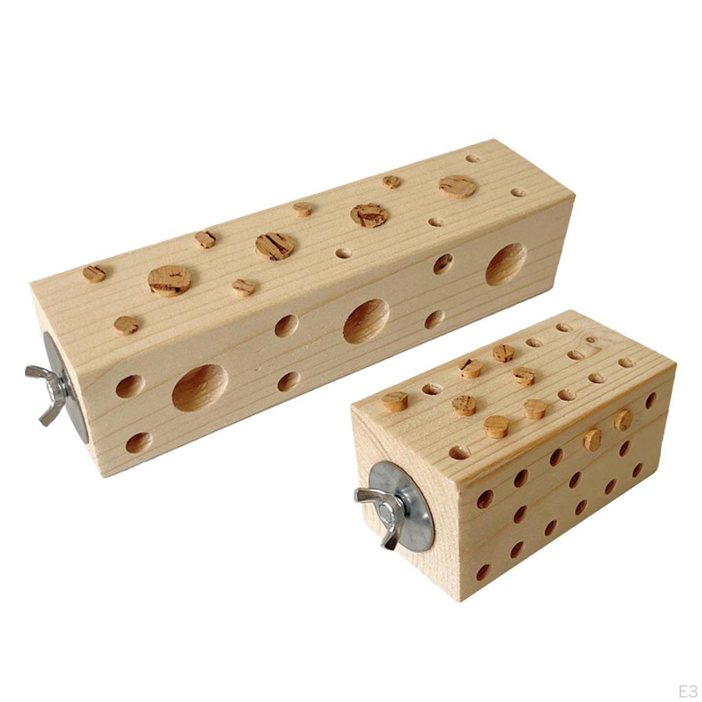 Ptačí dřevěné kostky k žvýkání, Hračky na kousání pro malé zvířata pro andulky,