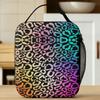 Rainbow Leopard Print Lunch Bag Picnic Lunch Box For Child Casual Print Thermal Tote Handbags Waterproof Portable Cooler Bag