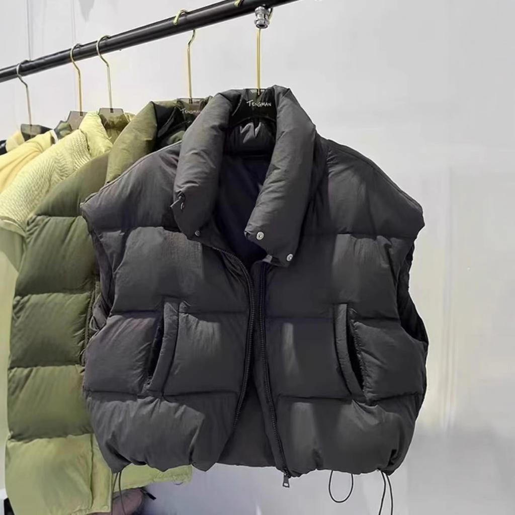 Autumn and winter new vest women's fashion coat loose vest warm short hooded vest outside