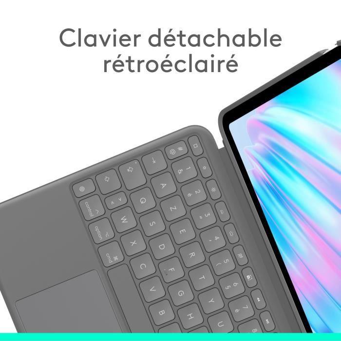 Etui clavier - logitech - combo touch - pour ipad air 11" (m2, m3 &amp; m4) &amp; ipad air (5e génération) - gris