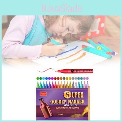 Artistic Acrylic Markers With 18 Colors Metal Paint Pens For Art Projects And Illustration