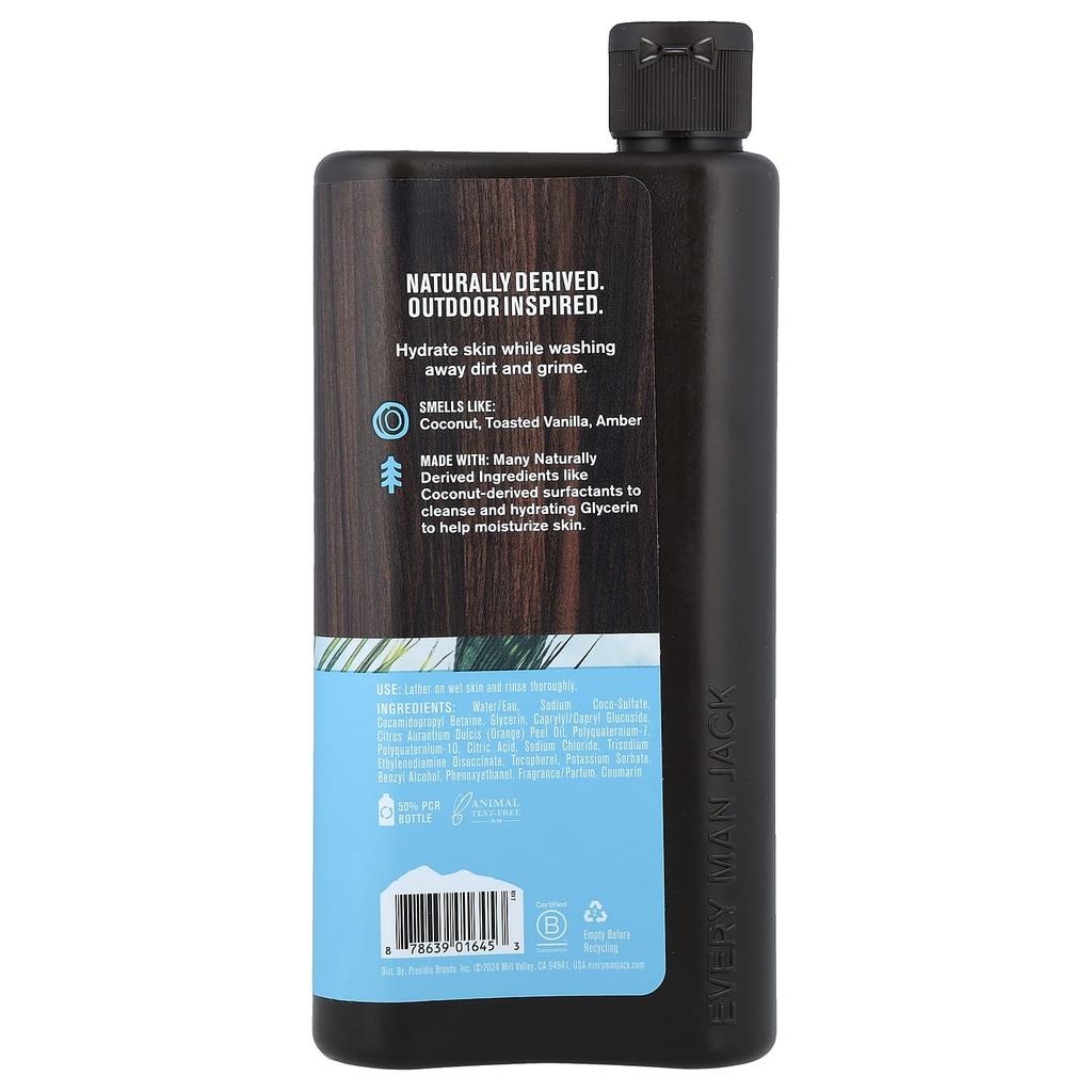 Every Man Jack, Hydrating Body Wash, Coconut + Vanilla, 500ml (16.9 Fl Oz)