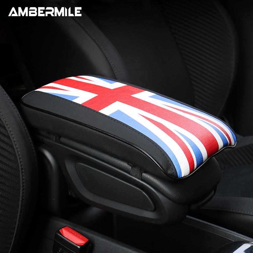 Leather For Mini F54 F55 F56 F60 R55 R56 R60 Auto Hand Rest Pad Central Armrest Storage Box Cover Protective Mat Accessories AZ85