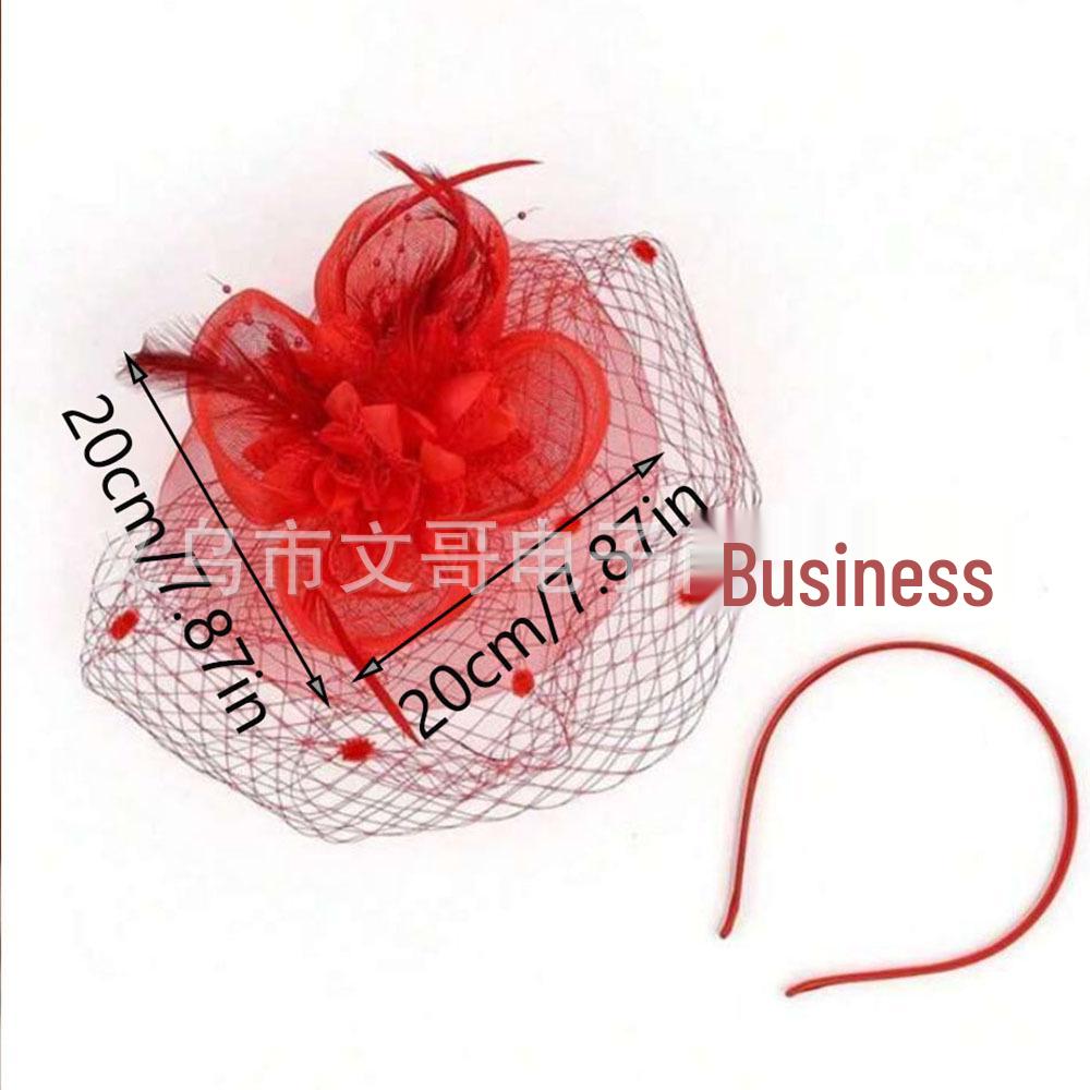 Bridal Feather & Tulle Petal Hairpiece with Veil