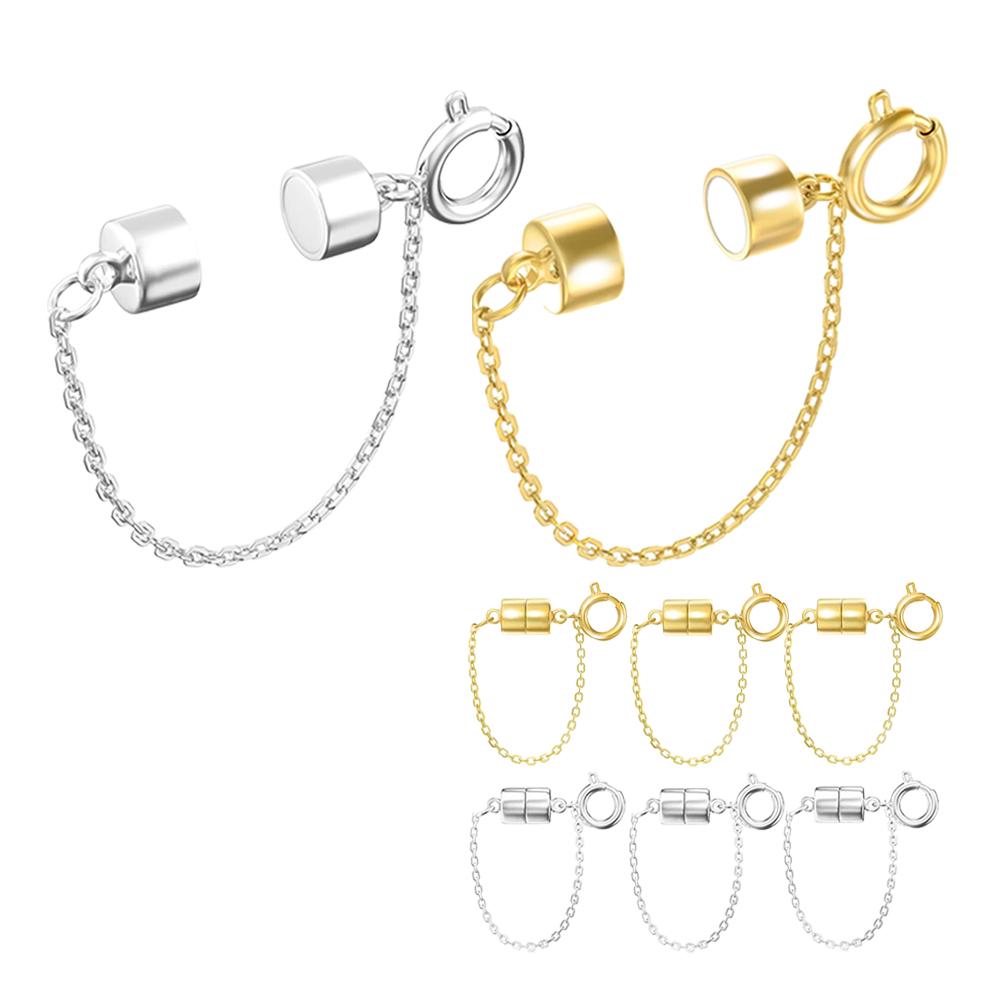 6pcs Magnetic Bracelet Extender with Safety Chain Necklaces Converter  for Girls