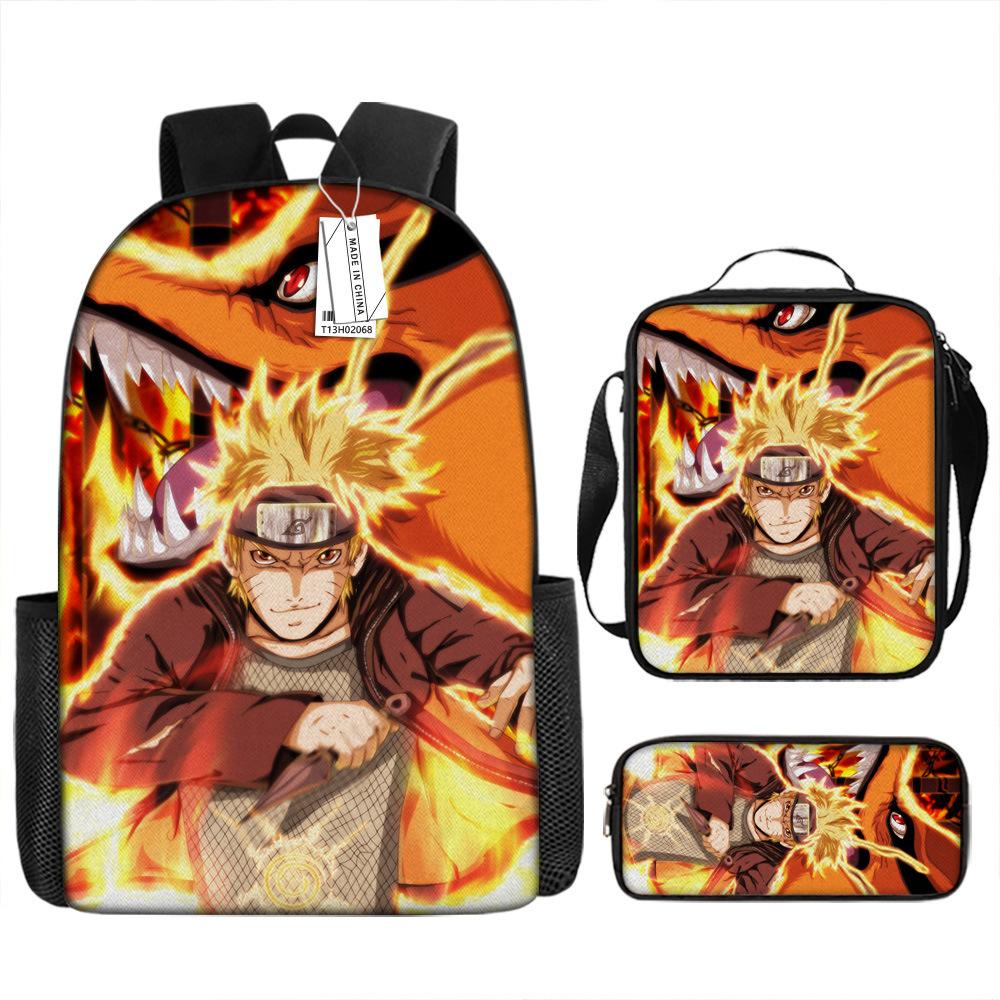 Naruto NARUTO Student School Bag 3D Digital Cartoon Printed School Bag Grade 3-6 Backpack