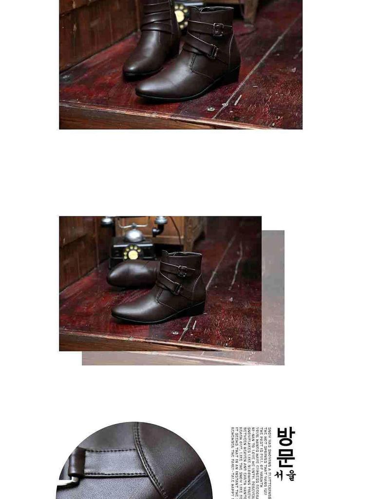 Men's Winter Plus Velvet Short Suede Boots – Korean Style, Trendy British High-Top with Inner Height Increase and Pointed Toe Design.