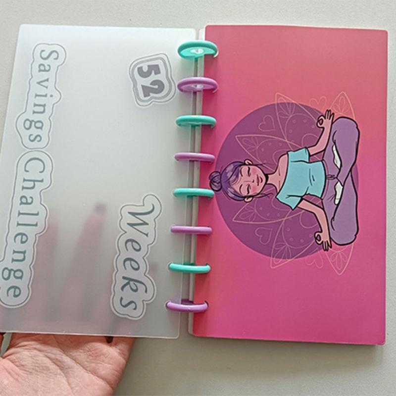 Money Saving Challenge Book with Envelope Financial Journal Money Organizer Book Motivational Notebook for Savings