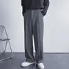 Men's Classic Solid Color Pleated Casual Trousers - Versatile, Loose-Fit for Spring and Autumn, Korean Business Style
