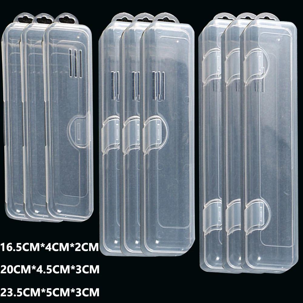 1Pcs Transparent Plastic Box Organizer Eyebrow Pencil Tableware Chopsticks Beauty Tools
