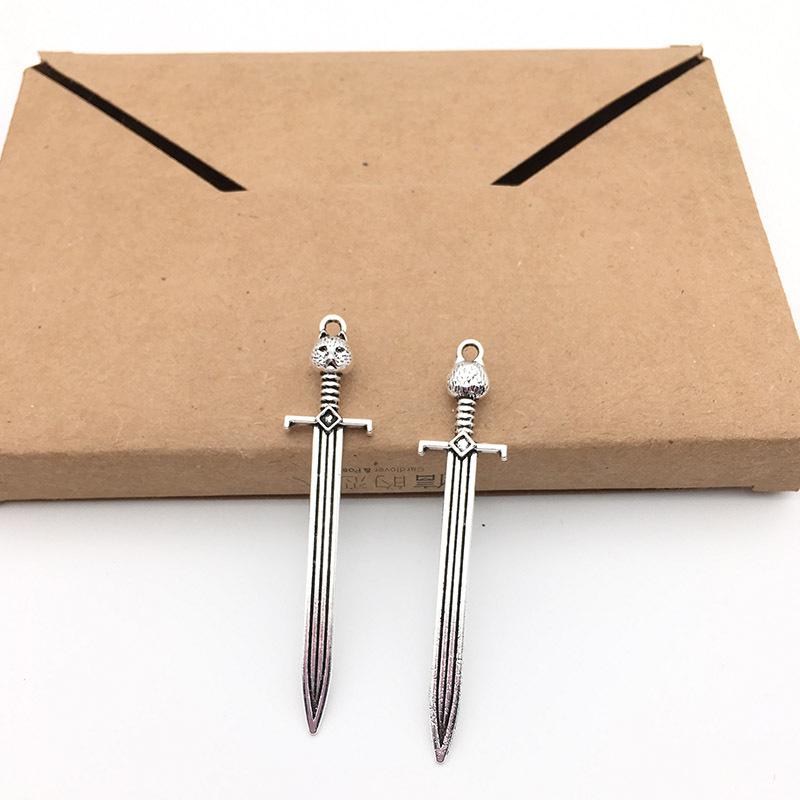 DIY Alloy Retro Tibetan Silver Sword Accessories - 6 Styles for Cosplay or Jewelry