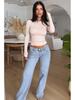 European & American Retro High-Waisted Straight Leg Women's Jeans - Fashionable Loose Denim Pants