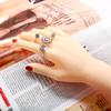Bohemian Retro Gemstone Ring Exaggerated Hollow Totem Four-Piece Ring