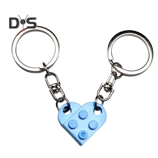 1 par avtakbar hjerteanheng nøkkelring matchende murstein nøkkelring par elsker nøkkelring Valentinsdag gave