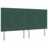 Box Spring Bed with Headboard Dark Green 200 x 200 cm Velvet