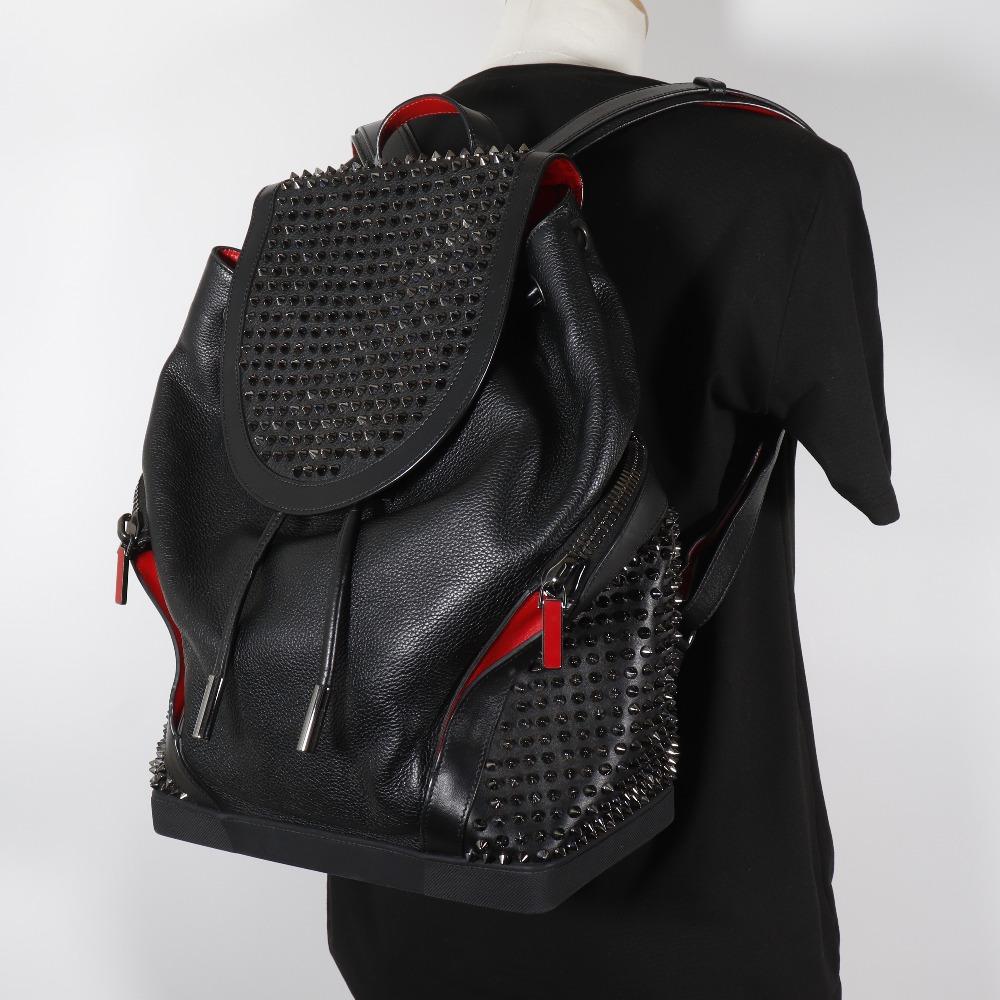 Christian Louboutin Explorer funk Backpack Daypack Studs black leather mens Used
