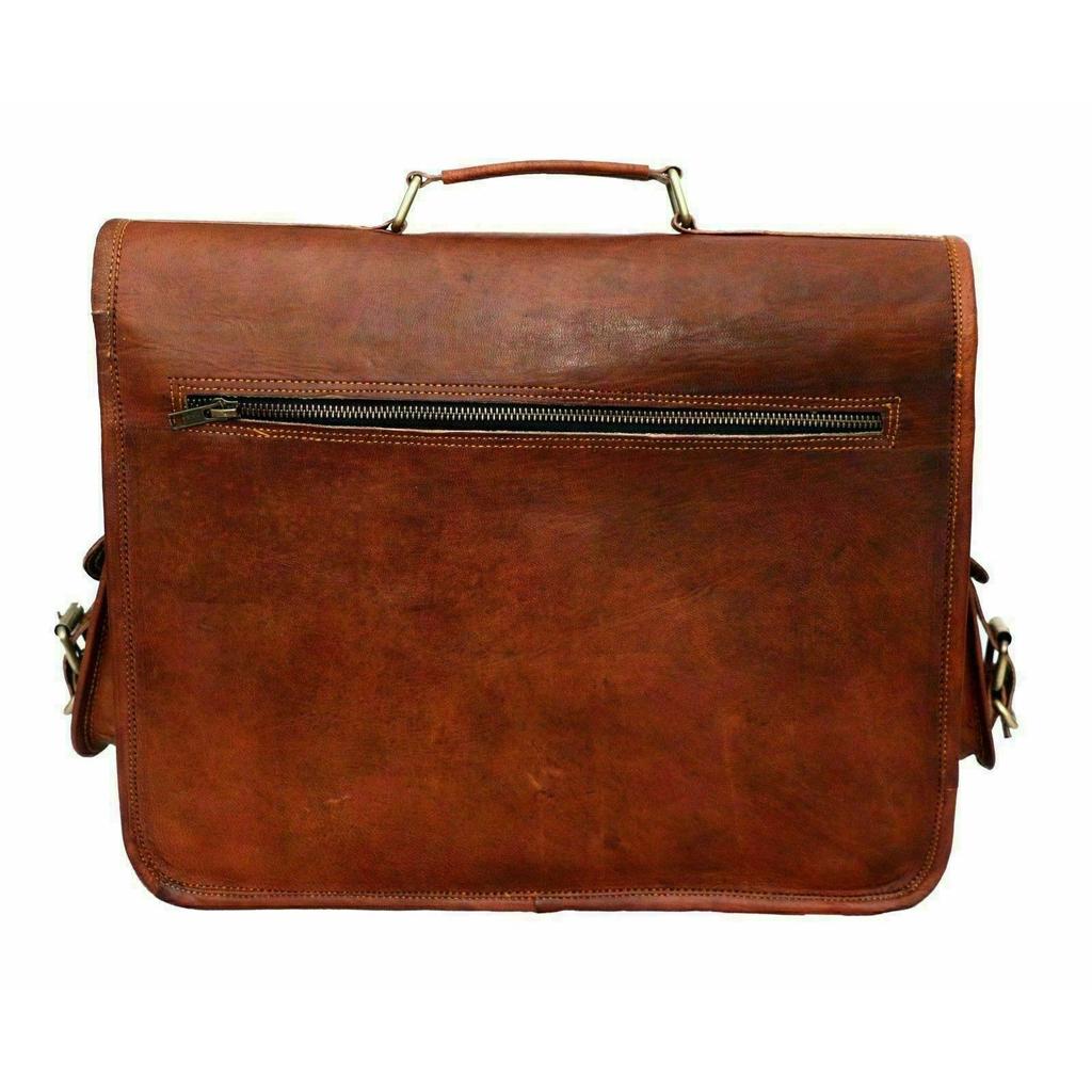 Taška Kožená koza Vintage Originální Hnědý Laptop Pánské New Messenger Travel Men New