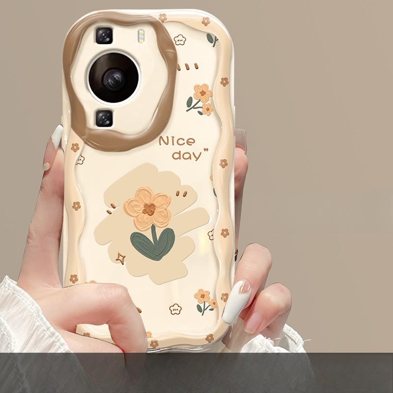 Suitable for Huawei P60 Mobile Phone Case Mate50 Fresh Small Yellow Chain Nova10 Transparent Silicone Honor 90/80