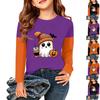 Kids' Halloween Printed Long Sleeve T-Shirt Casual Neck Top for Boys Girls