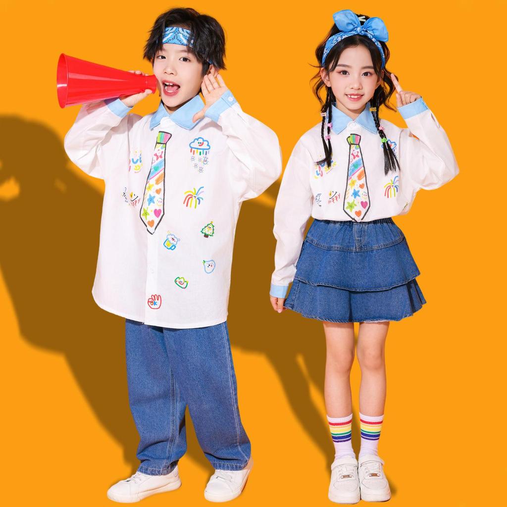 Kinder Cheerleading & Chor Weißes Shirt für Schulveranstaltungen