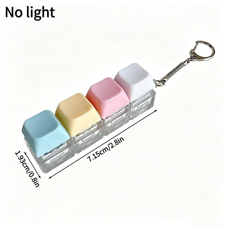 Glowing Keybopard Keychain 1-9 Key Keycap Keychain Press Button Keyring Stress Releasing Decompression Keyrings Bags Charms