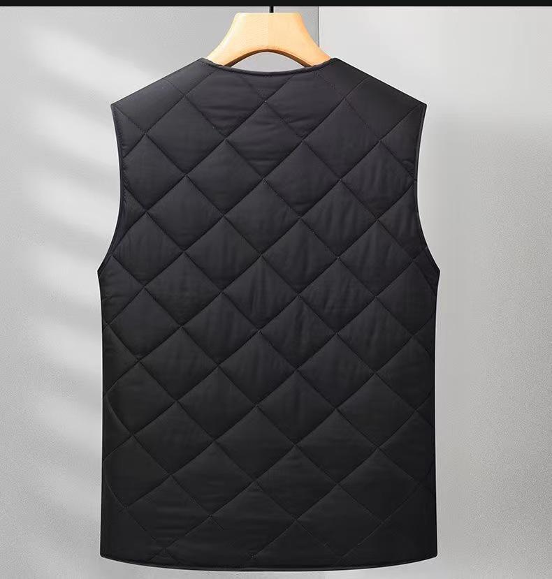 2025 Men's Thickened Velvet Cotton Vest for Autumn/Winter - Middle-aged & Elderly