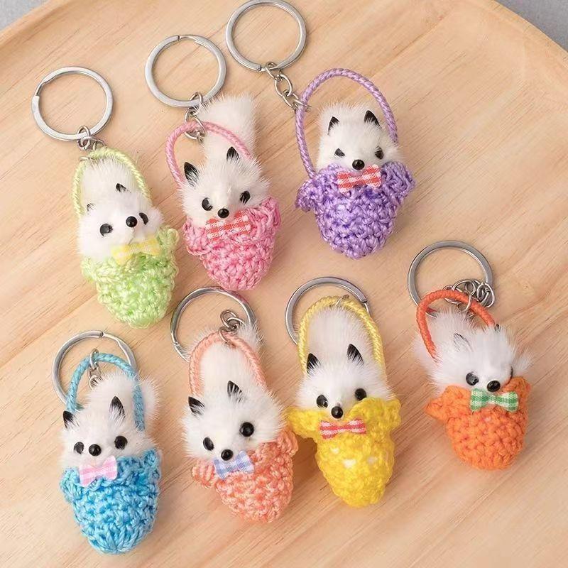 Adorable Fox Fur Keychain Ornament