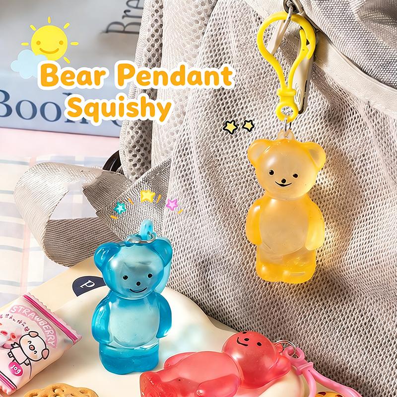 Bear Mochi Squishy Jelly Candy Bear Squishy Tabas Squeeze Anti Stress Ball Fidget Toy Pendant Keychain Bag Charm Surprise Gift