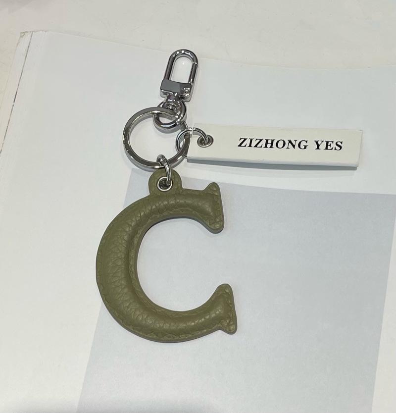 Stilvoller Schlüsselanhänger-Anhänger mit Buchstaben aus echtem Leder für Mädchen