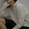 New Fashion Women Autumn Pullover Sweater Long Sleeve Turn Down Collar Winter Knitwears Jumpers Loose Knitted Sweaters for Women Elegant Tops 25311