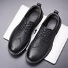 Brock läder herrskor affärsklädsel inre höjdökning vardagliga läderskor retro brittiska platå herr läderskor