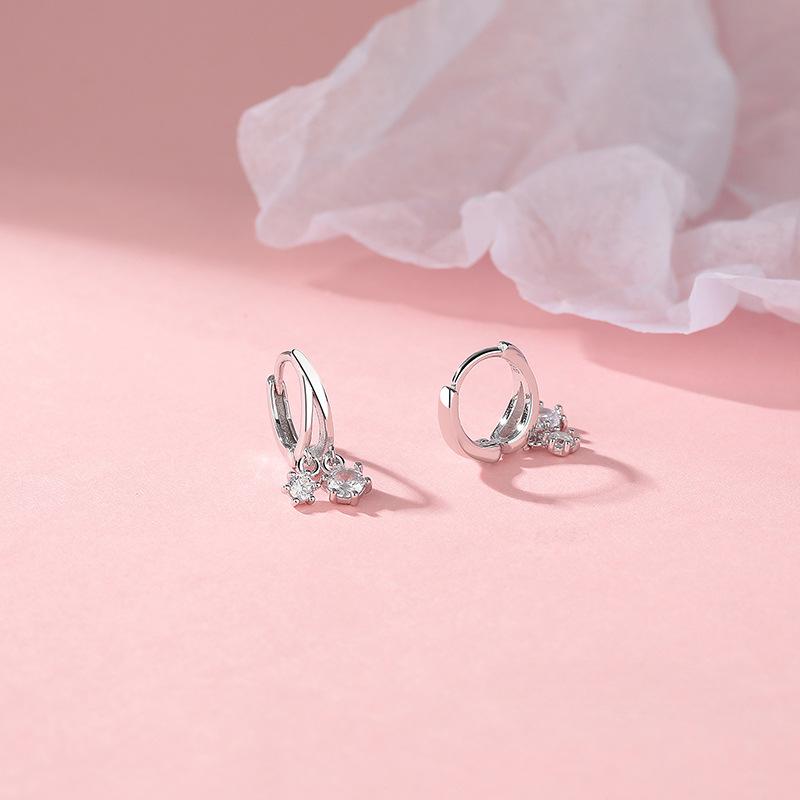 New Ear Buckles Inlaid with Zirconium Diamonds Simple and Cute Mini Shiny Earrings