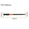 Practical Screwdriver Bit T10-T40 1/4 Hex Shank 100mm