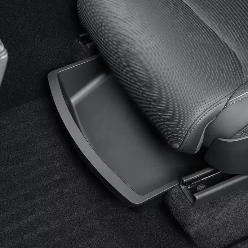 TPE Under Seat Storage Box Drawer For Tesla 2026 Model YL 6-Seat Front Rear Seat Lower Organizer Tray Car Interior Accessories