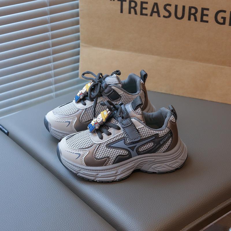 

Повседневные мультяшные кроссовки для мальчиков 2025 осень новые модные кроссовки папы для девочек детские нескользящие кроссовки для бега 30 серебряный серый