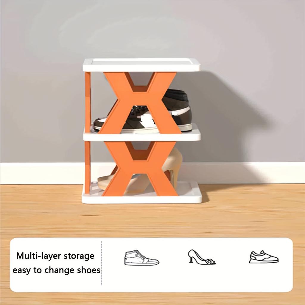 3-Tier Folding Shoe Rack Narrow Corner Vertical Space Saving Multifunctional Free Standing Shoes Storage Organizer Shoe Shelf147