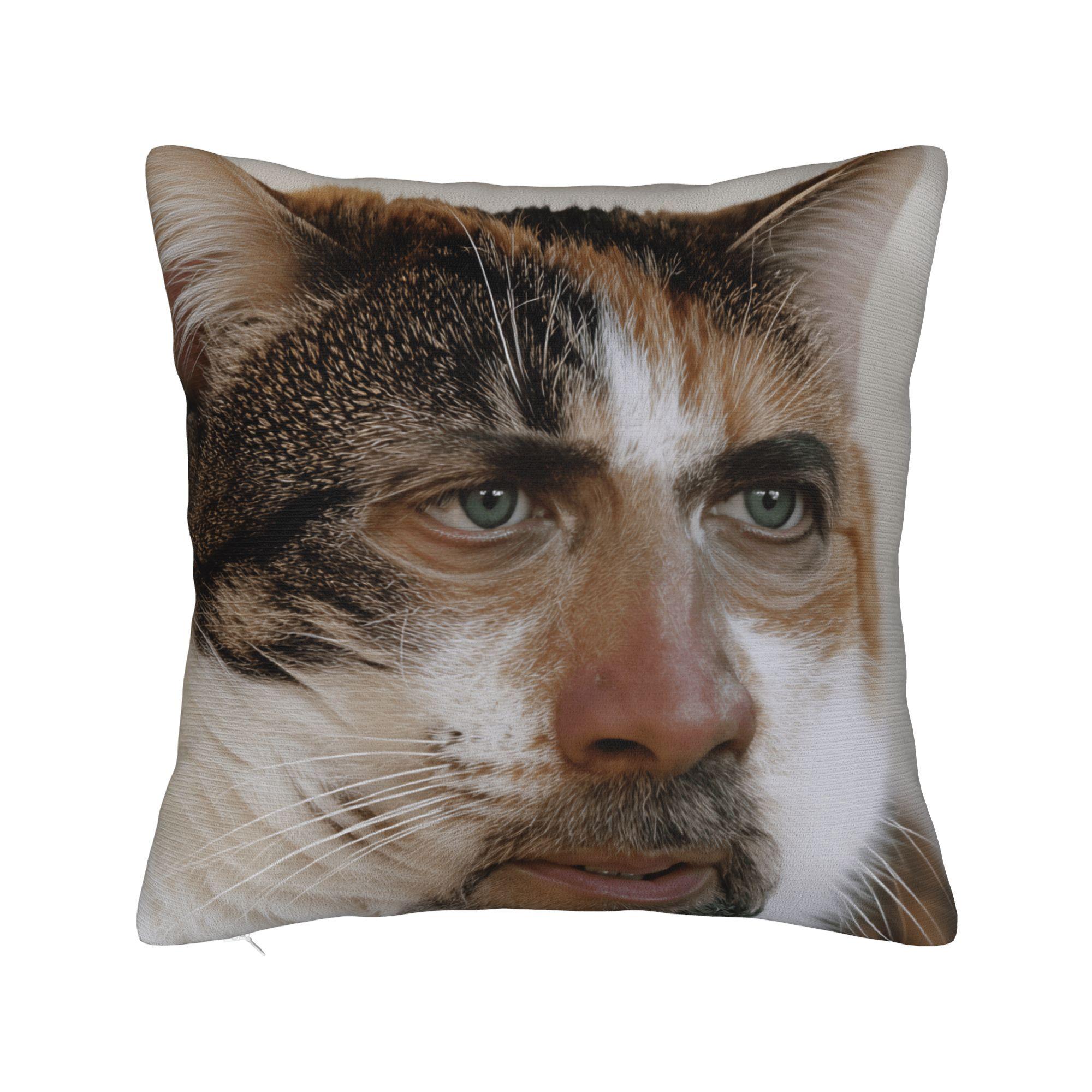 Наволочка Смешная Н-Николас Кейдж Сумасшедшее Лицо Мем Милая Смешная Наволочка Для Дивана Домашний Декор Наволочки 12x12Inch