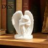 Handheld Angel Statue 3D Printed Sleeping Ornament, Minimalist Figurine Desktop Delicate Wing Sculptures Decor, Aesthetic Sculpture for Home