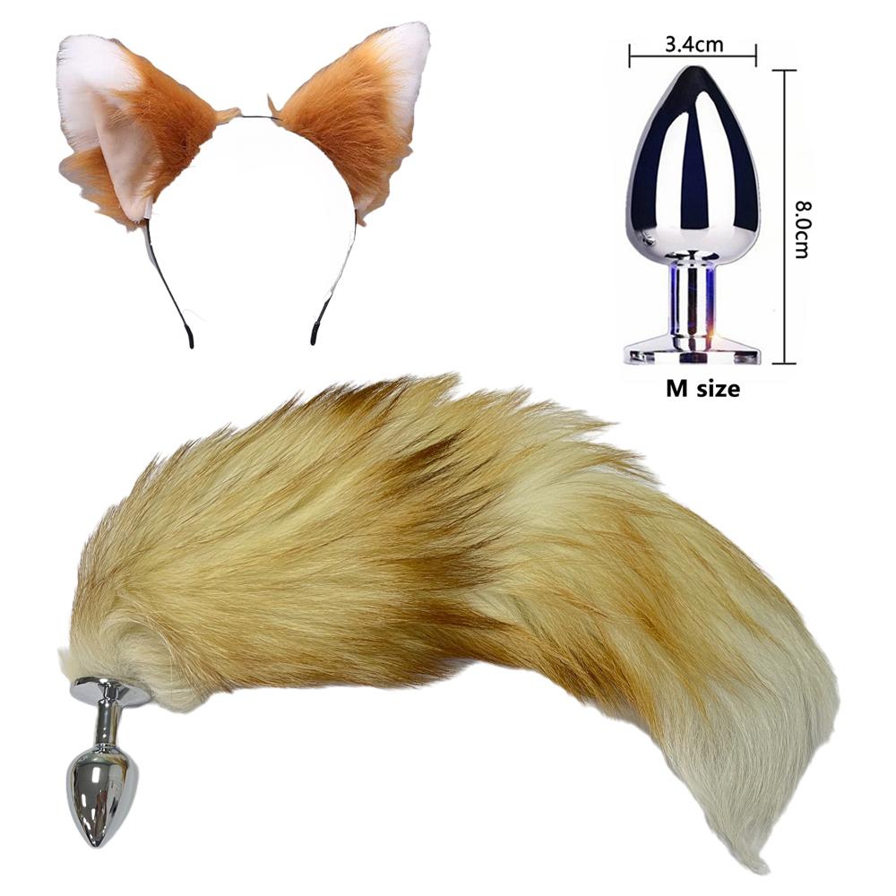 Removable Anal Plug With Tail Sex Toys Woman SM Cosplay Fox Tail Butt Plug Vaginal Stimulation Masturbator For Adults Anal Toy