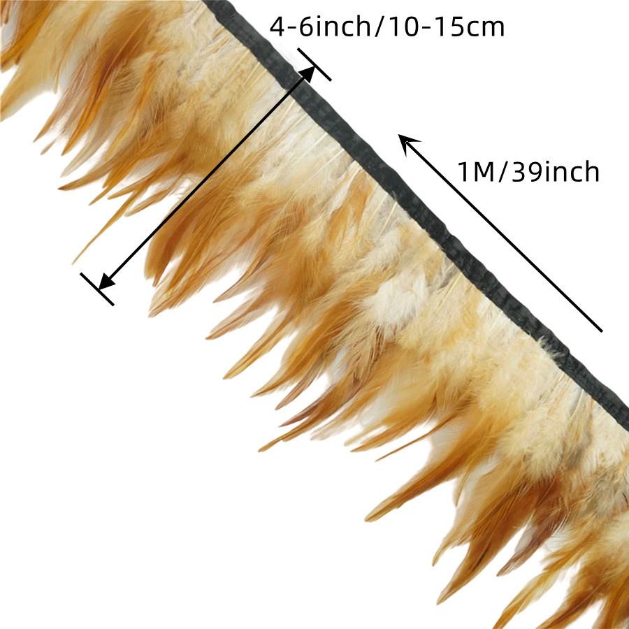 Feather1M 10-15cm Natural chicken Feathers Trim Ribbon Crafts DIY Wedding Dress Feather Sewing Skirt Party Plume Handmade Decor